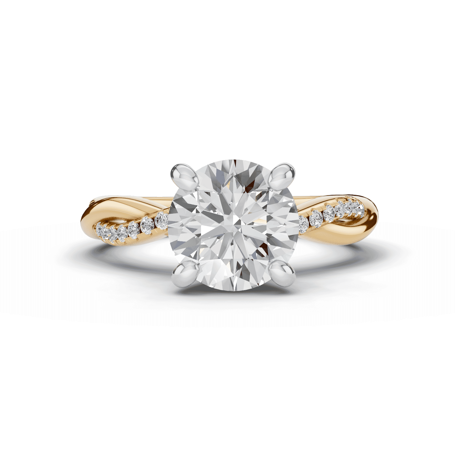 Signature Hearts & Arrows Pavé Twist Engagement Ring