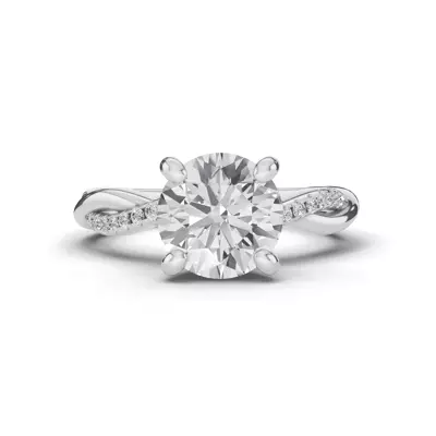 Signature Hearts & Arrows Pavé Twist Engagement Ring