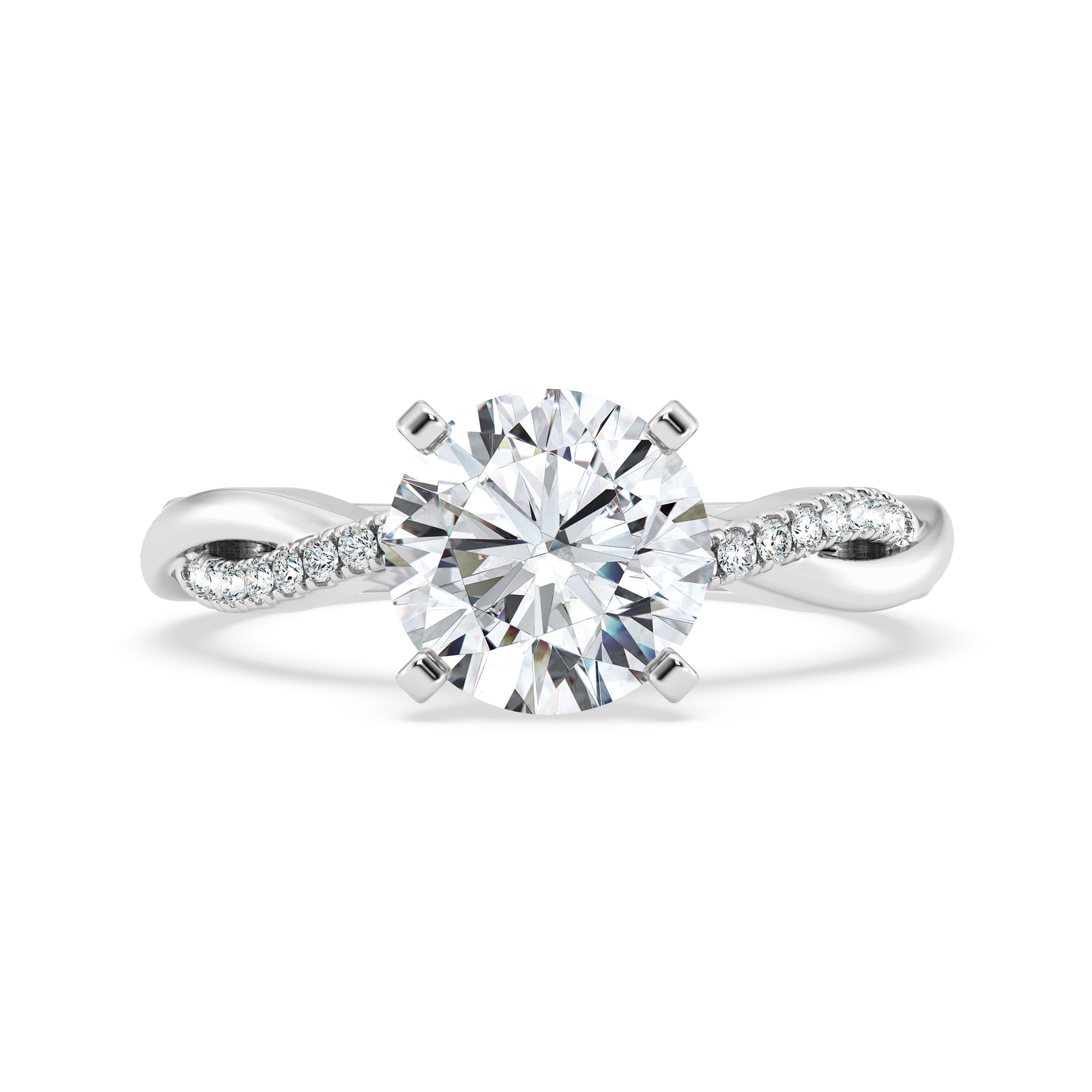 Signature Hearts & Arrows Pavé Twist Engagement Ring With Hidden Halo Engagement Ring