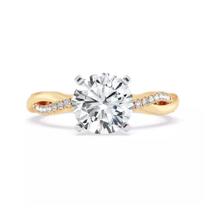 Signature Hearts & Arrows Pavé Twist Engagement Ring With Hidden Halo Engagement Ring