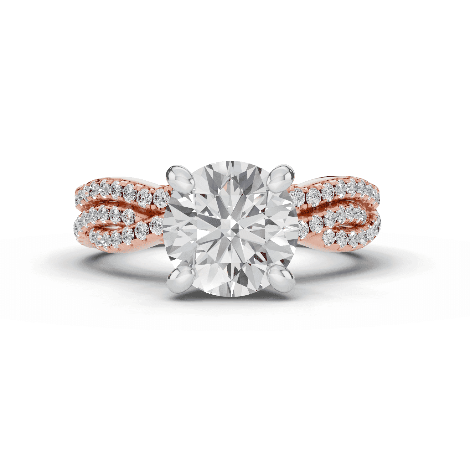 Signature Hearts & Arrows Pavé Spiral Engagement Ring