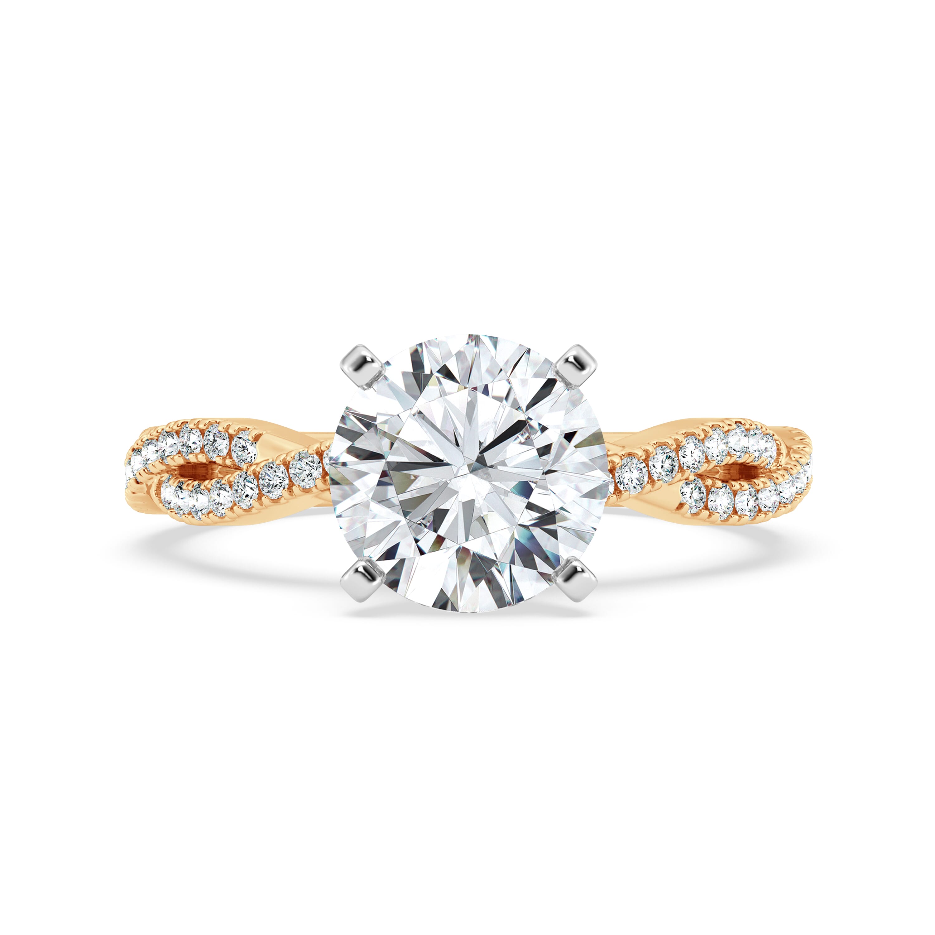 Signature Hearts & Arrows Pavé Spiral Engagement Ring
