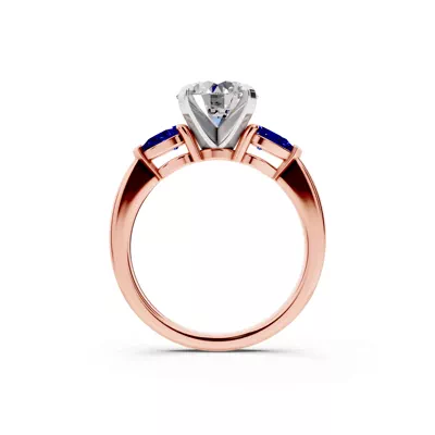 Madison Sapphire Three-Stone Two-Tone Pear Engagement Ring (0.50 ct. tw.)
