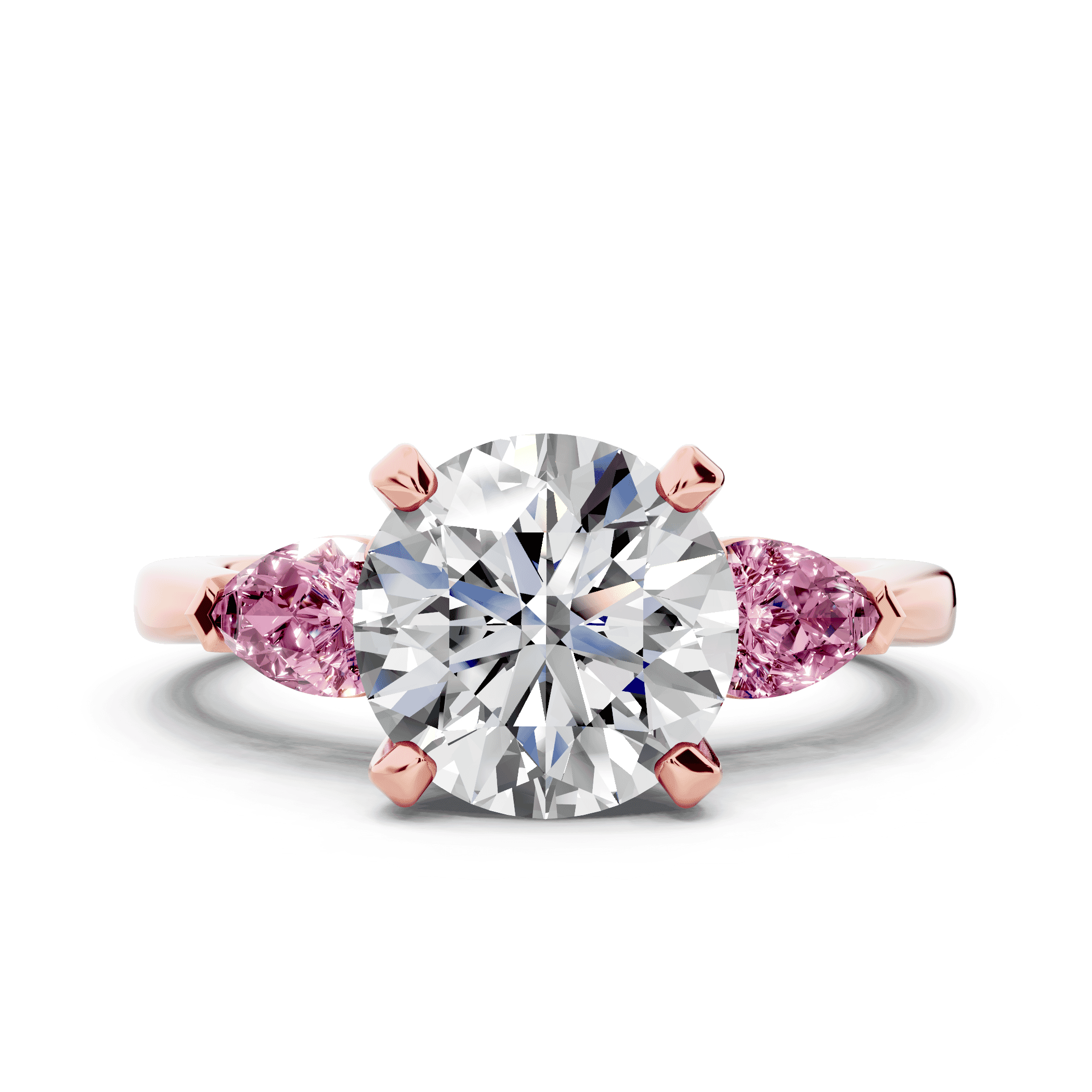 Madison Pink Sapphire Three-Stone Pear Engagement Ring (0.50 ct. tw.)