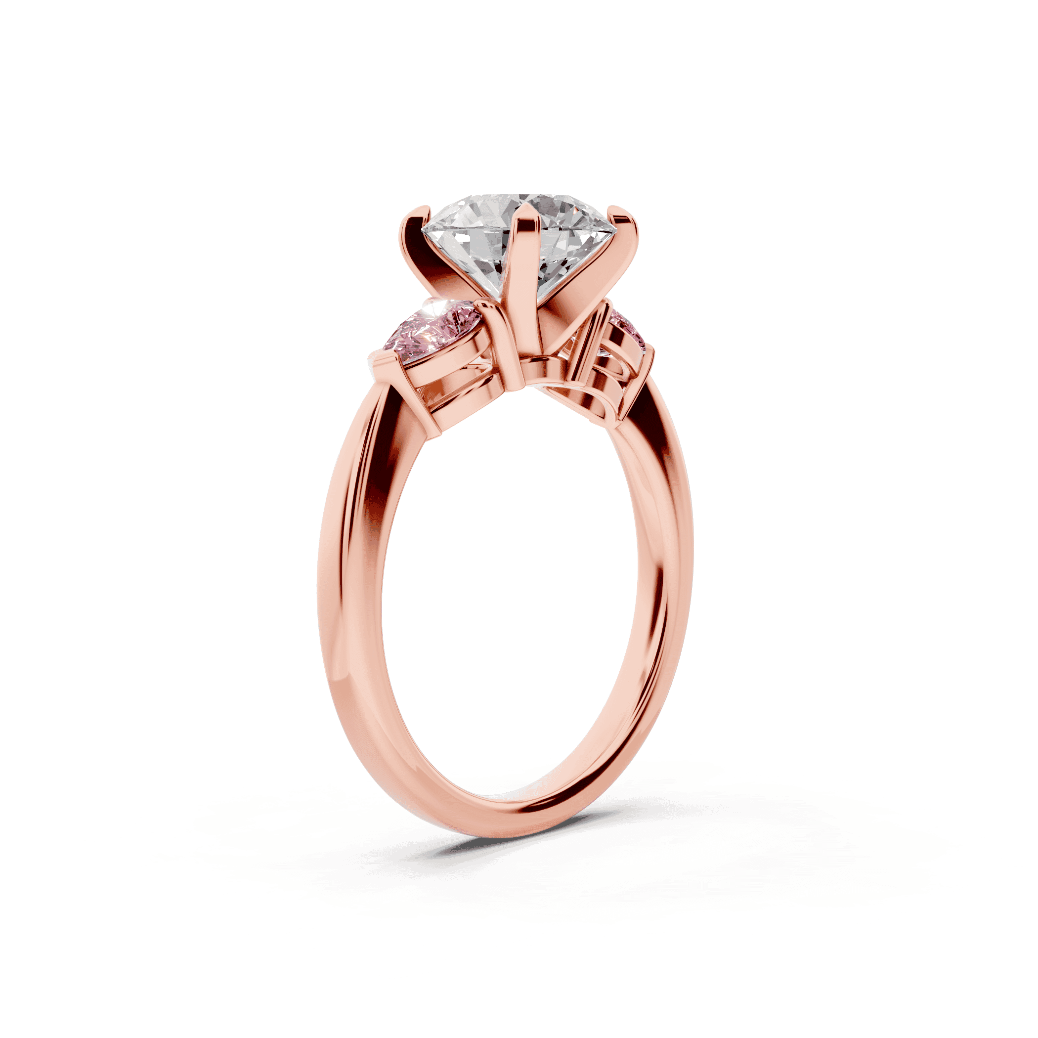 Madison Pink Sapphire Three-Stone Pear Engagement Ring (0.50 ct. tw.)