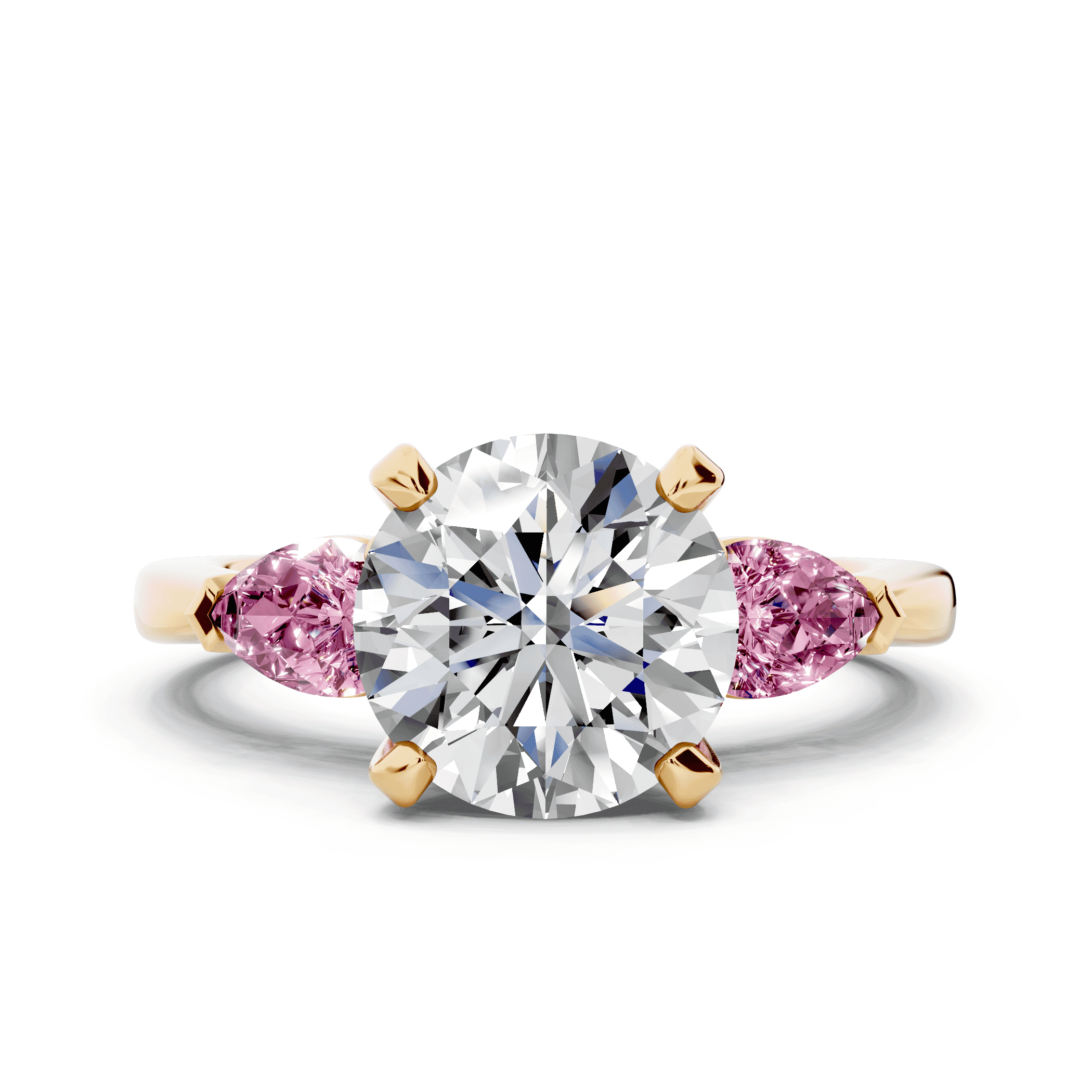 Madison Pink Sapphire Three-Stone Pear Engagement Ring (0.50 ct. tw.)