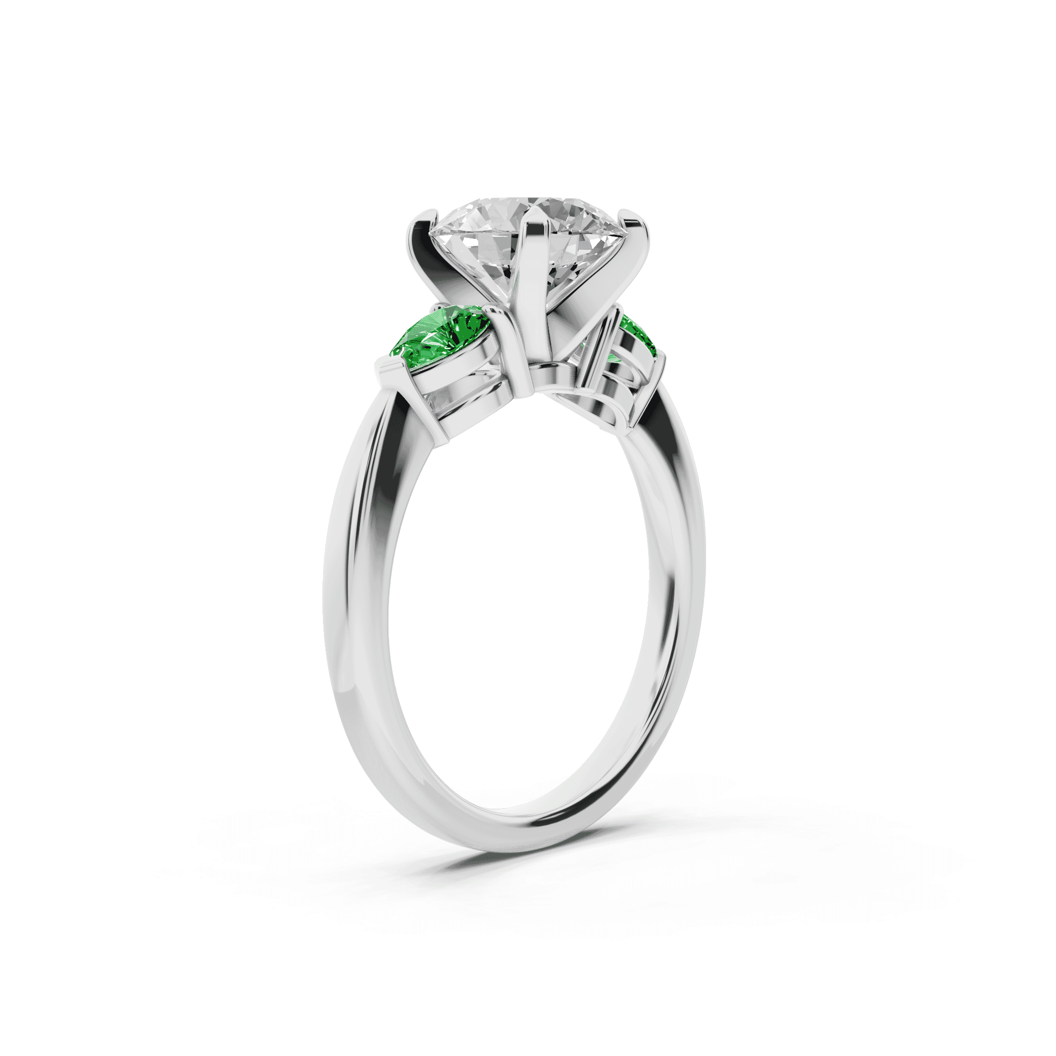 Madison Tsavorite Three-Stone Pear Engagement Ring (0.50 ct. tw.)