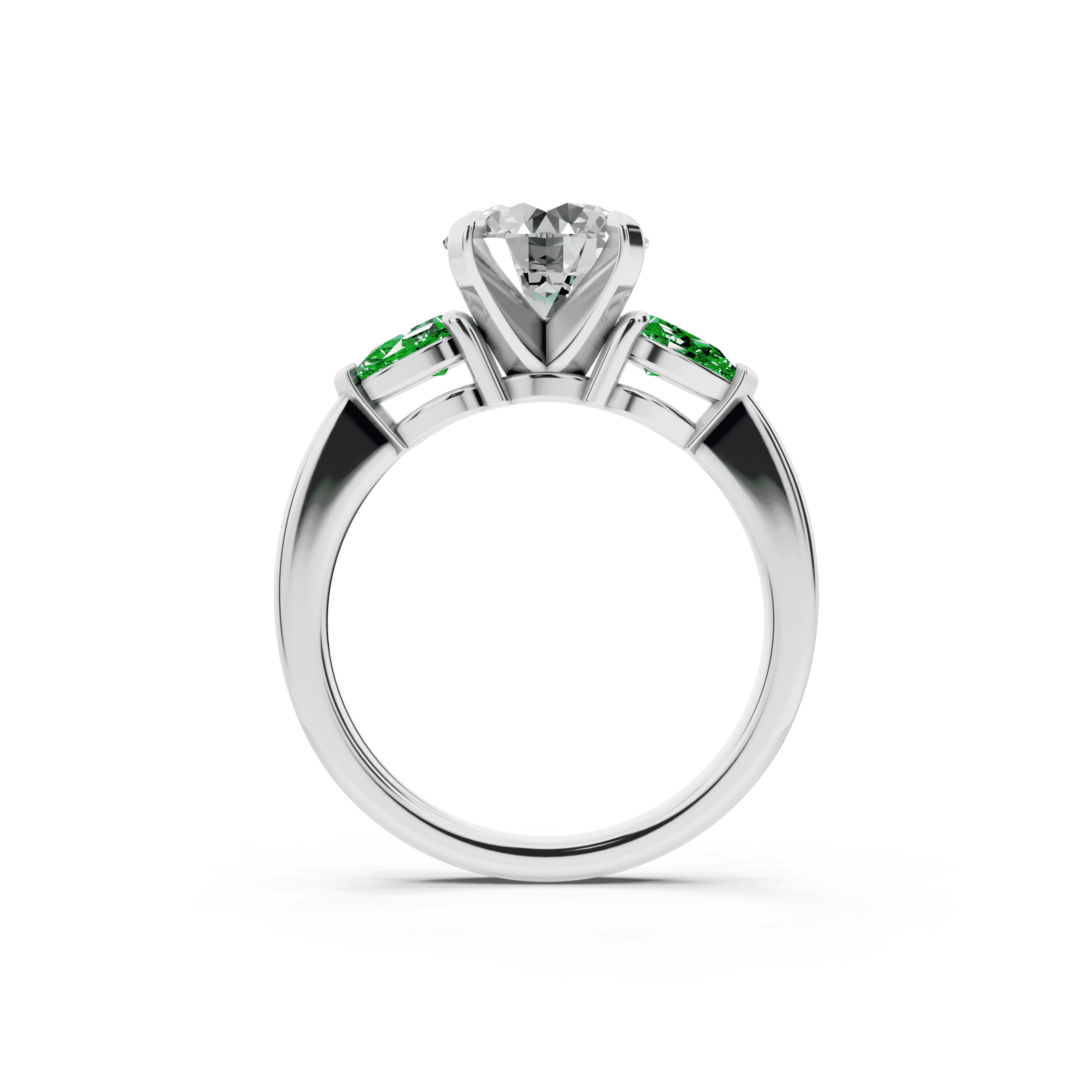 Madison Tsavorite Three-Stone Pear Engagement Ring (0.50 ct. tw.)