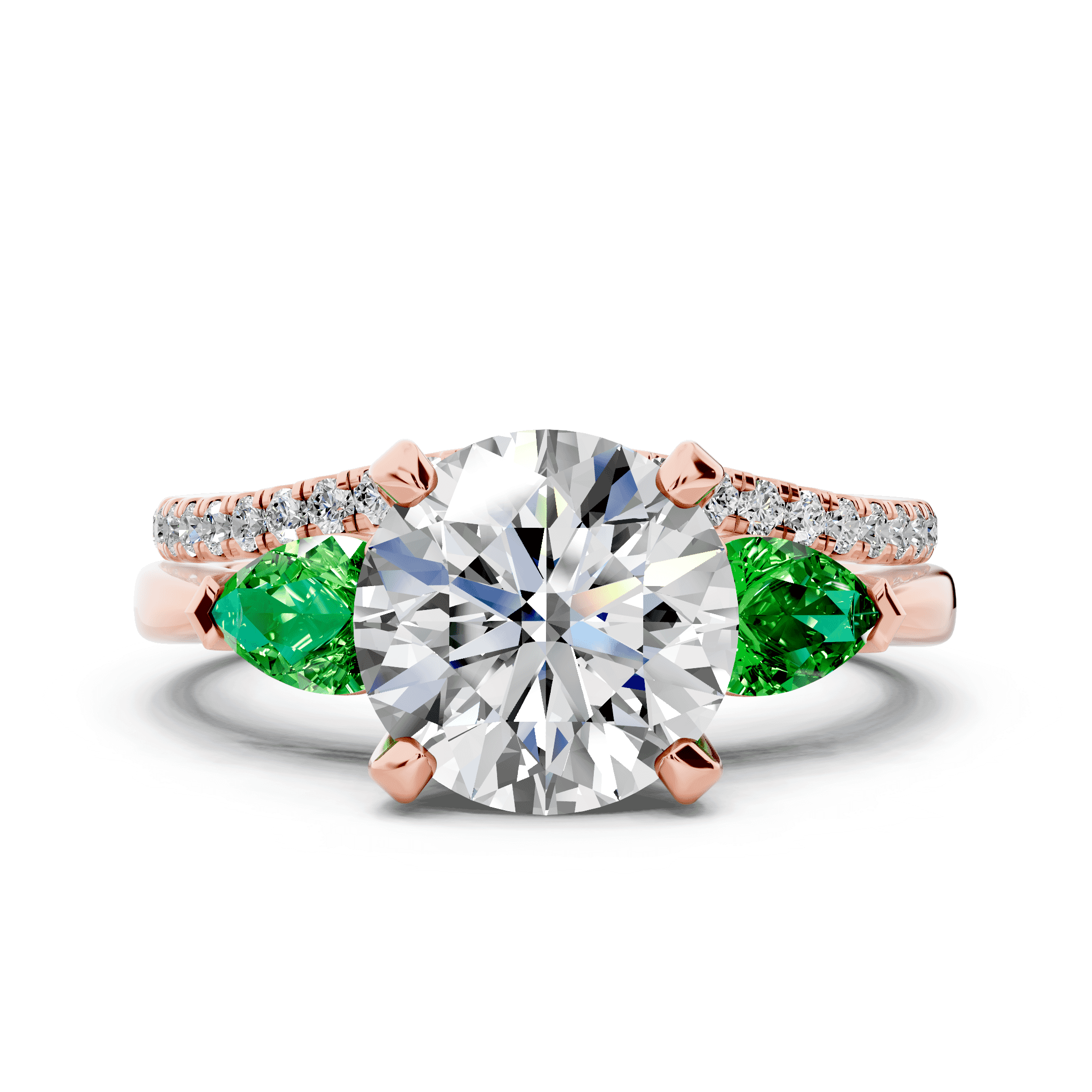 Madison Tsavorite Three-Stone Pear Engagement Ring (0.50 ct. tw.)