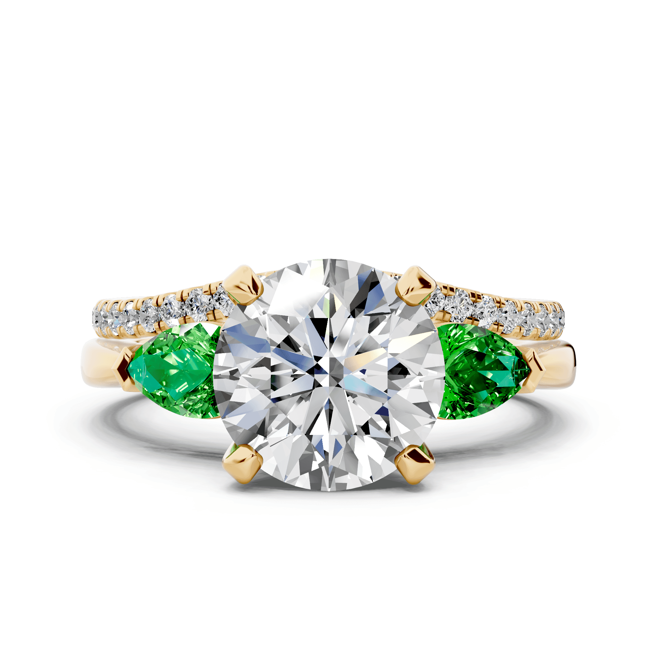 Madison Tsavorite Three-Stone Pear Engagement Ring (0.50 ct. tw.)