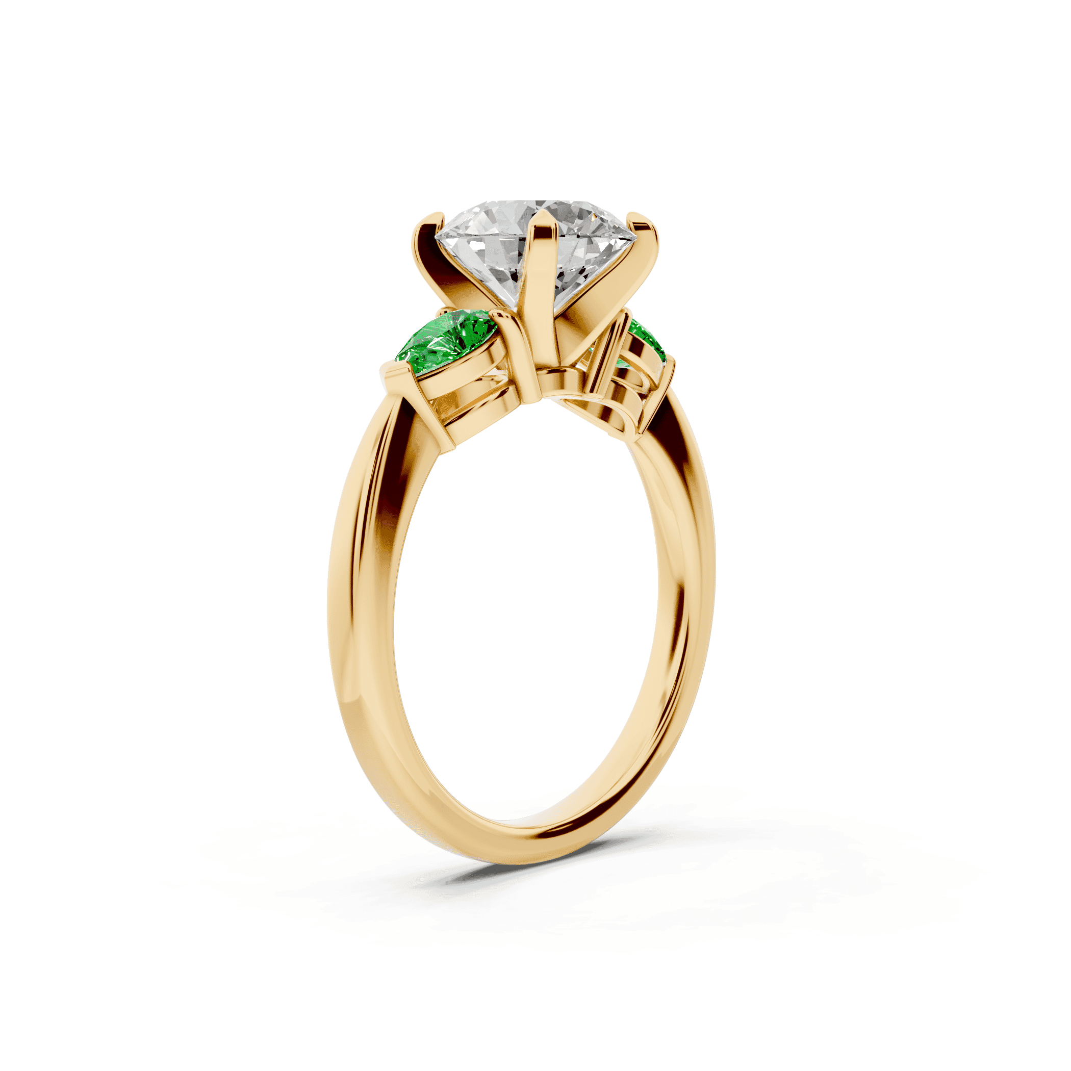Madison Tsavorite Three-Stone Pear Engagement Ring (0.50 ct. tw.)