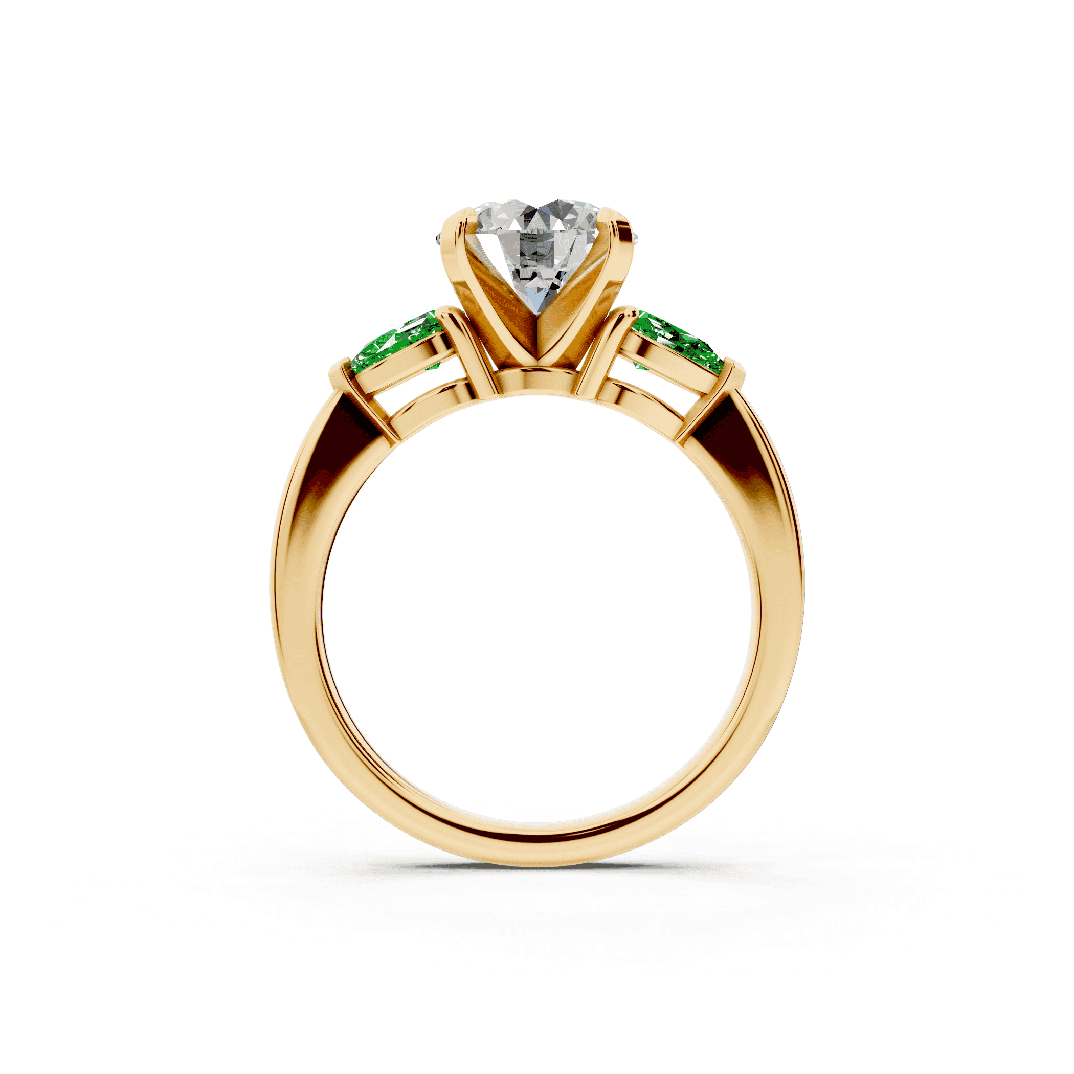 Madison Tsavorite Three-Stone Pear Engagement Ring (0.50 ct. tw.)