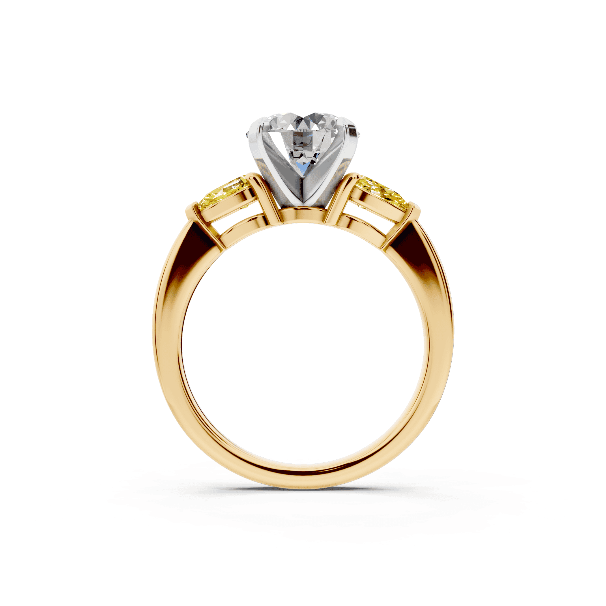 Madison Yellow Sapphire Three-Stone Two-Tone Pear Engagement Ring (0.50 ct. tw.)