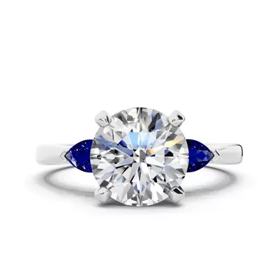 Madison Sapphire Three-Stone Pear Engagement Ring (0.25 ct. tw.)