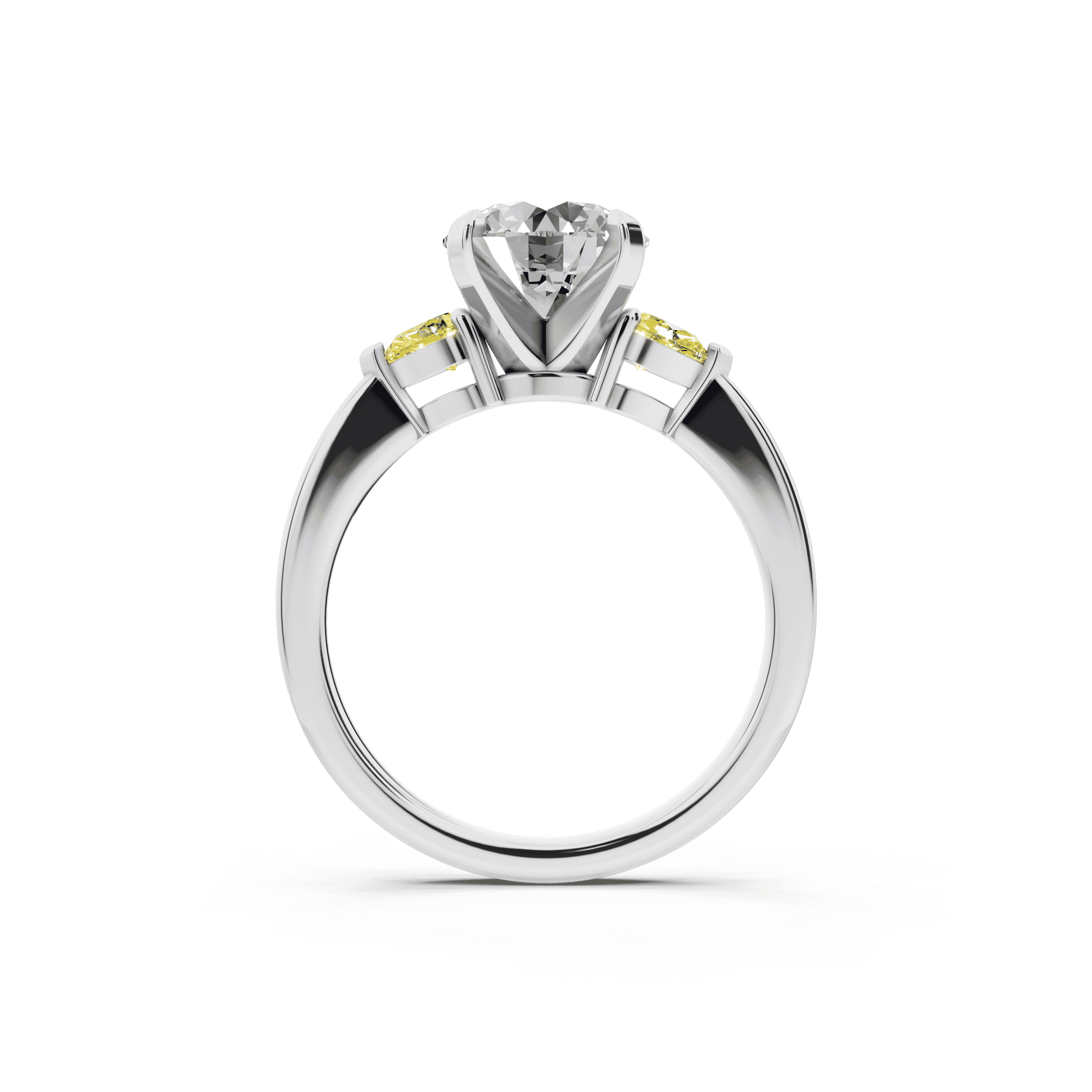Madison Yellow Sapphire Three-Stone Pear Engagement Ring (0.25 ct. tw.)