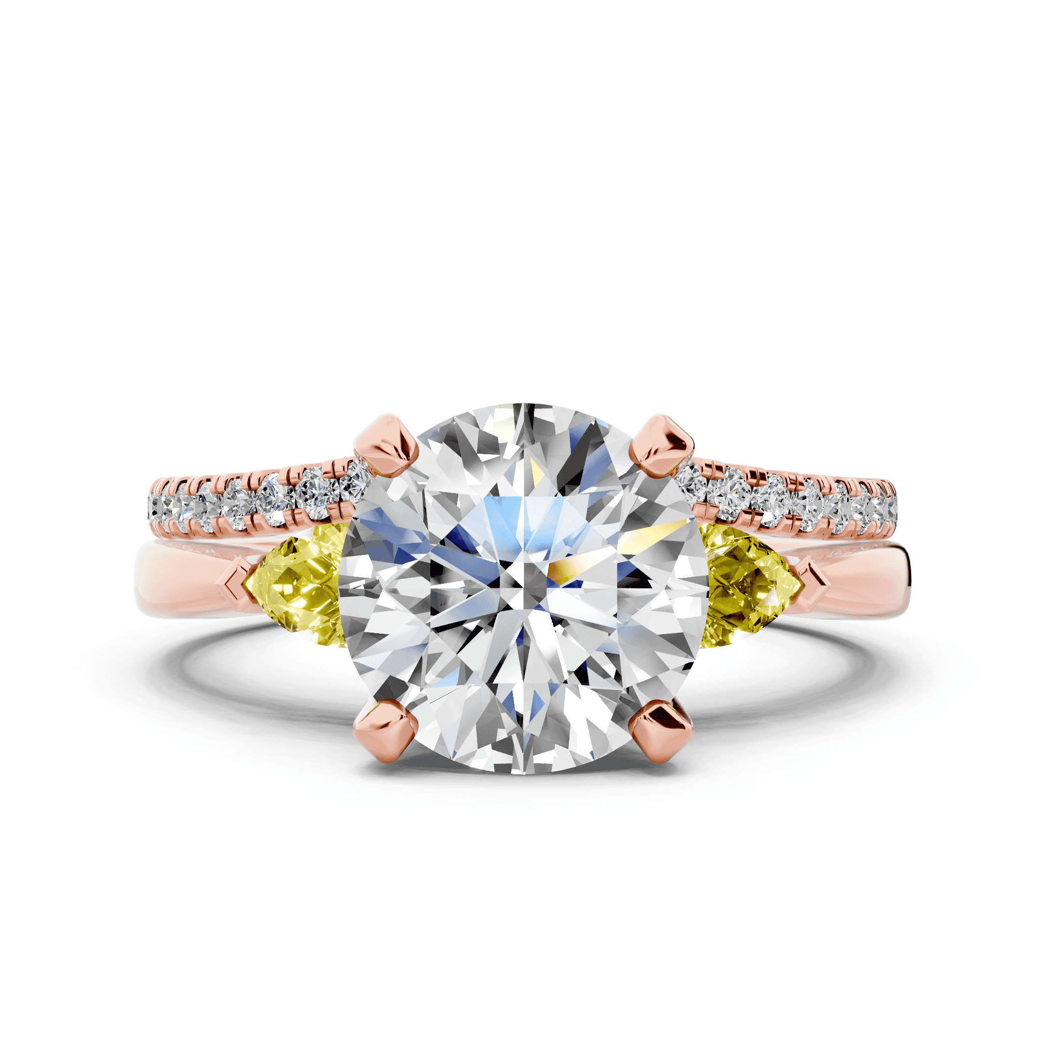 Madison Yellow Sapphire Three-Stone Pear Engagement Ring (0.25 ct. tw.)