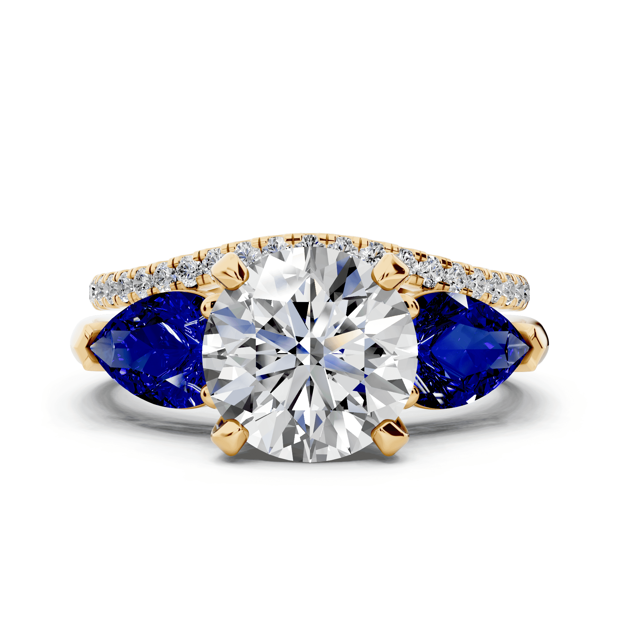 Madison Sapphire Three-Stone Pear Engagement Ring (1 ct. tw.)