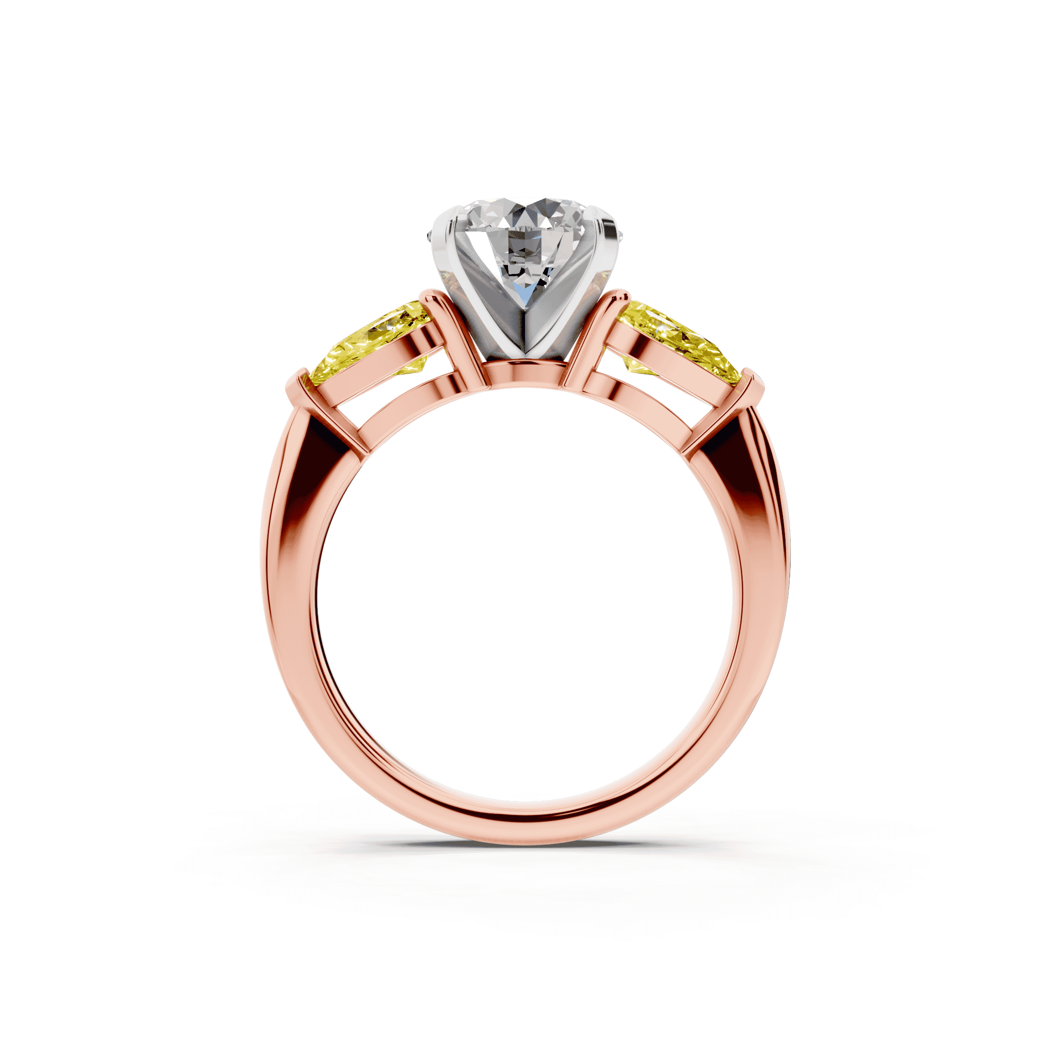 Madison Yellow Sapphire Three-Stone Two-Tone Pear Engagement Ring (1 ct. tw.)