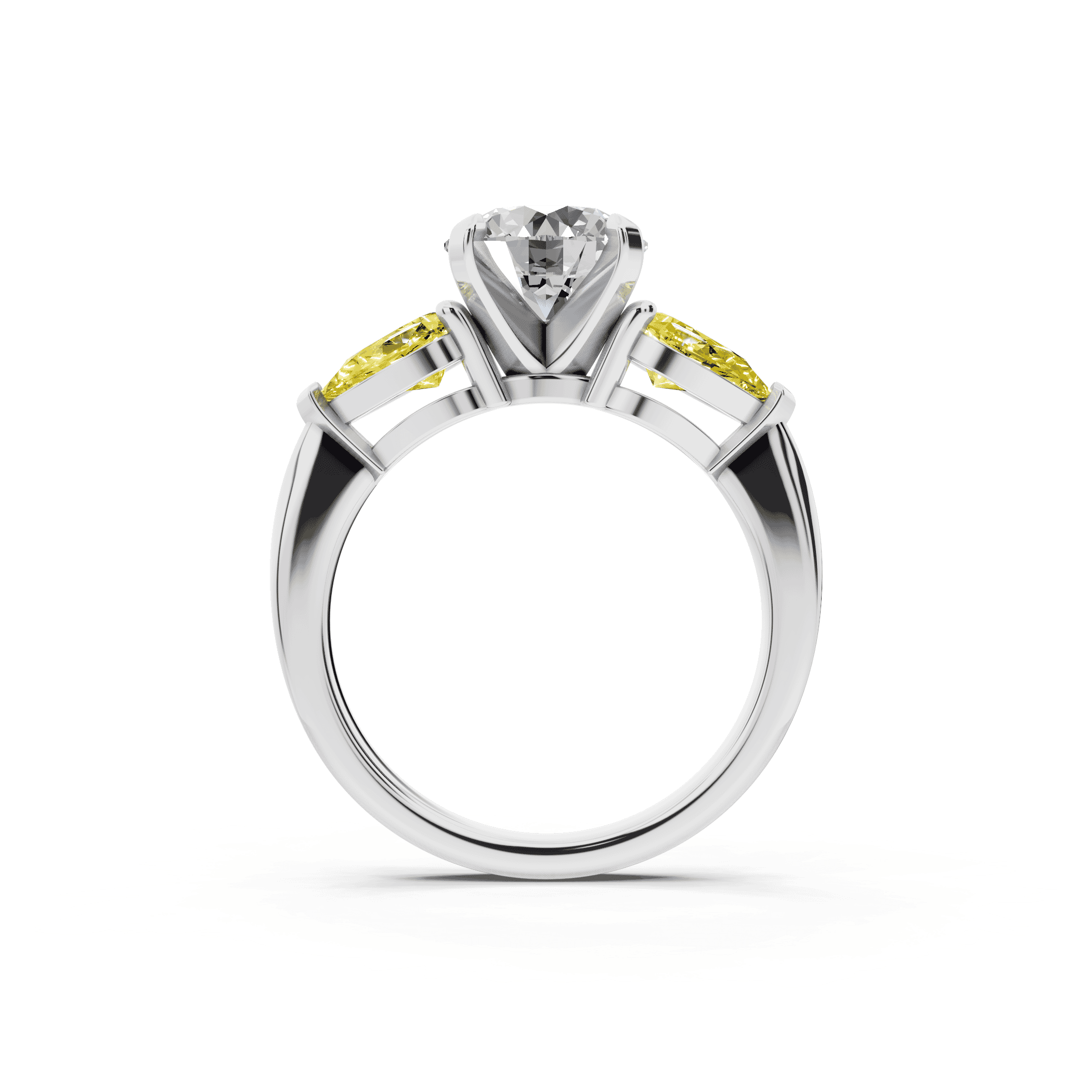 Madison Yellow Sapphire Three-Stone Pear Engagement Ring (1 ct. tw.)