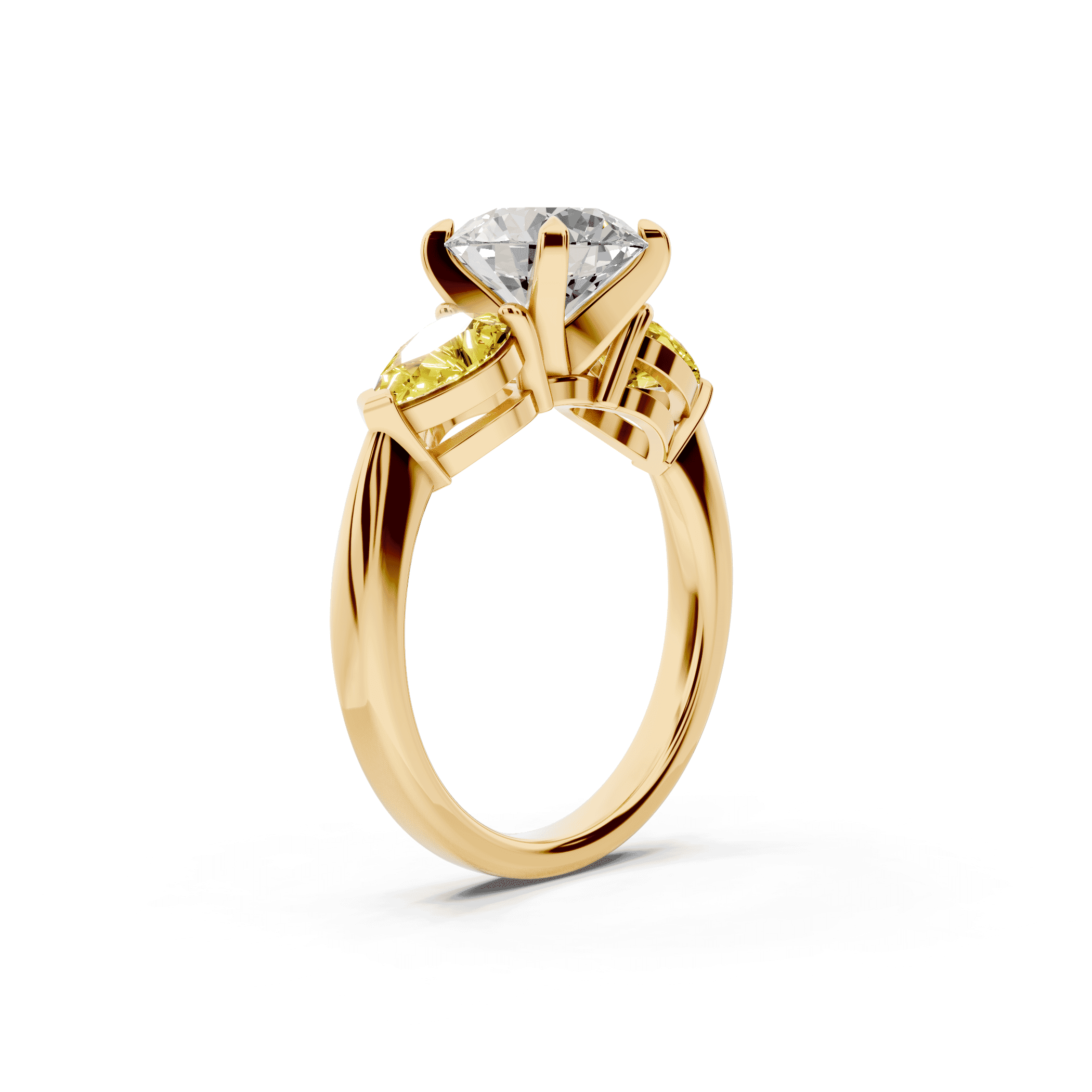 Madison Yellow Sapphire Three-Stone Pear Engagement Ring (1 ct. tw.)