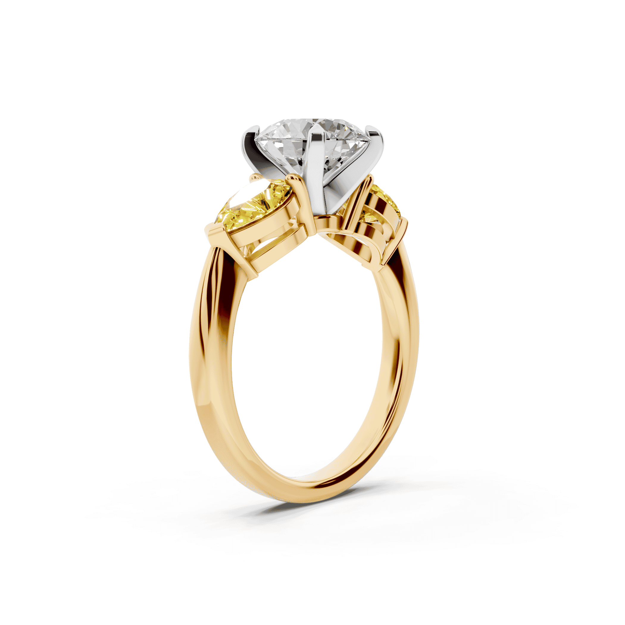 Madison Yellow Sapphire Three-Stone Two-Tone Pear Engagement Ring (1 ct. tw.)