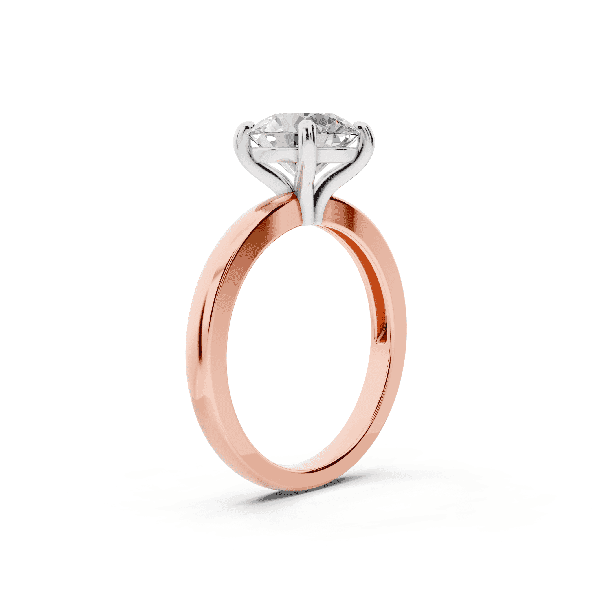 Alden Two-Tone Solitaire Engagement Ring (2mm)