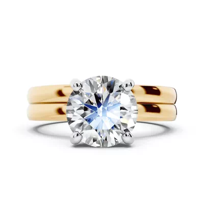 Alden Two-Tone Solitaire Engagement Ring (2mm)