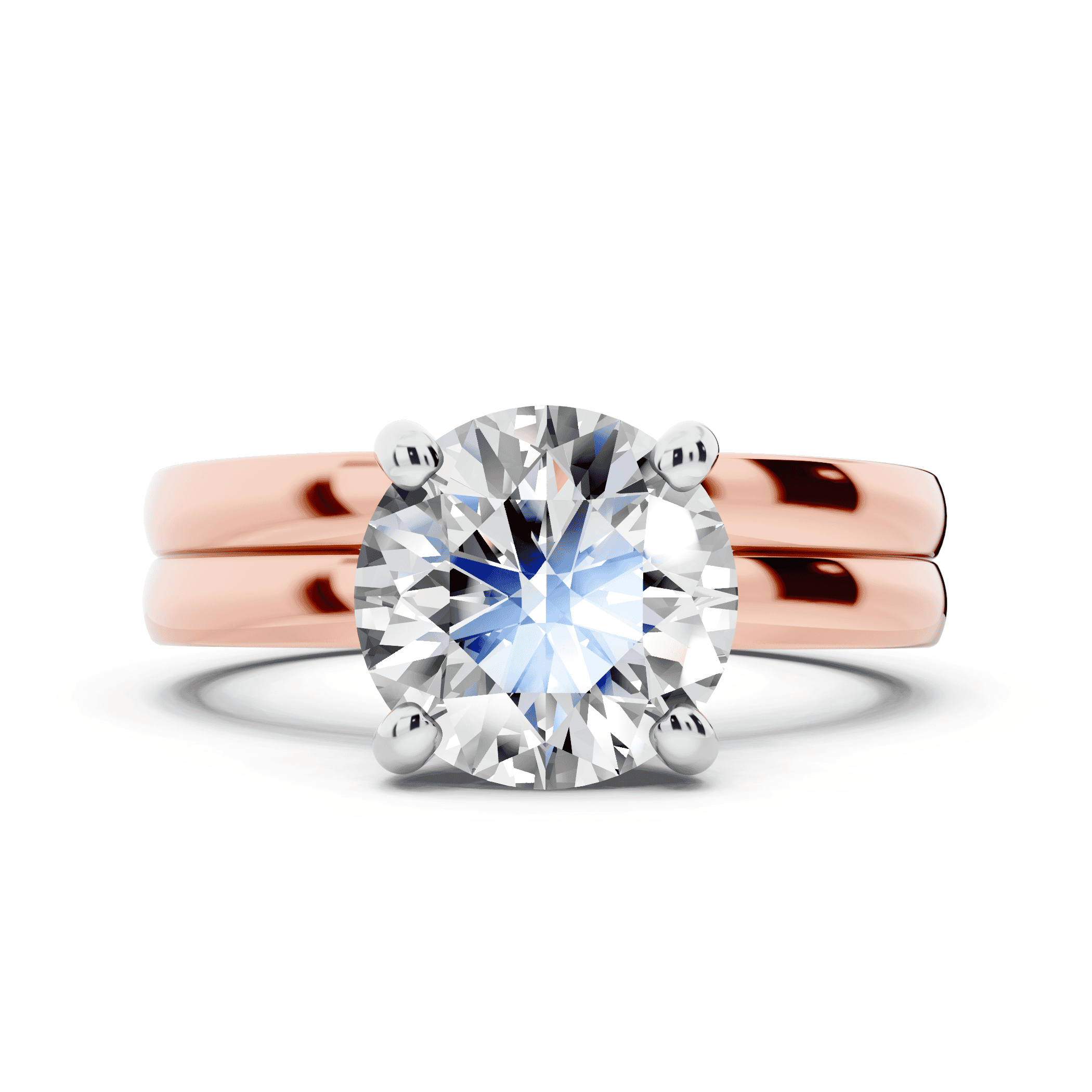 Alden Two-Tone Solitaire Engagement Ring (2mm)