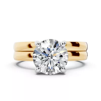 Alden Two-Tone Solitaire Engagement Ring (2.2mm)