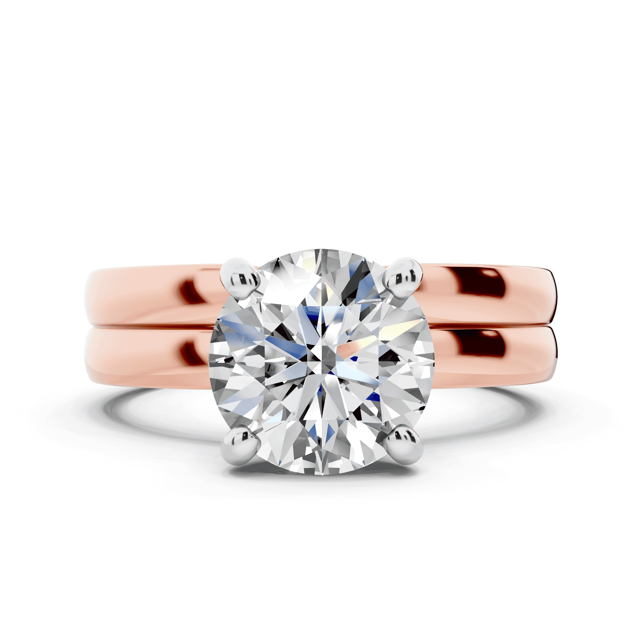 Alden Two-Tone Solitaire Engagement Ring (2.2mm)