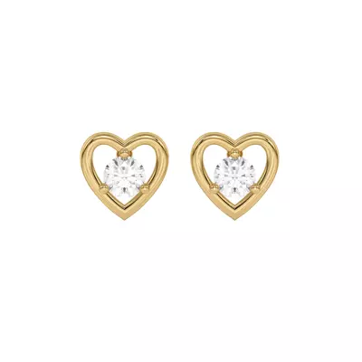 Heart Embrace Lab Diamond Stud Earrings (1/4 ct. tw.)
