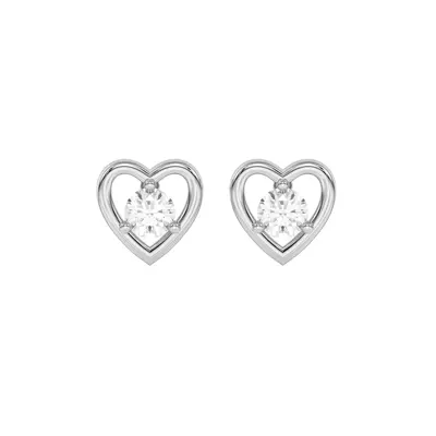 Heart Embrace Lab Diamond Stud Earrings (1/4 ct. tw.)