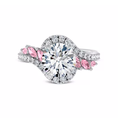 Envol Pink Sapphire Accented Engagement Ring by Christian Siriano