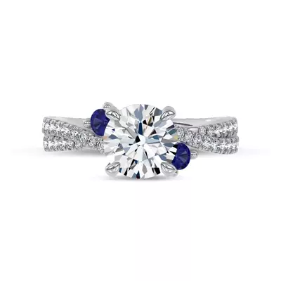 Nocturne Sapphire Lab Engagement Ring by Christian Siriano