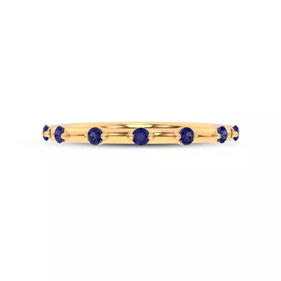 Starlight Spaced Blue Sapphire Band