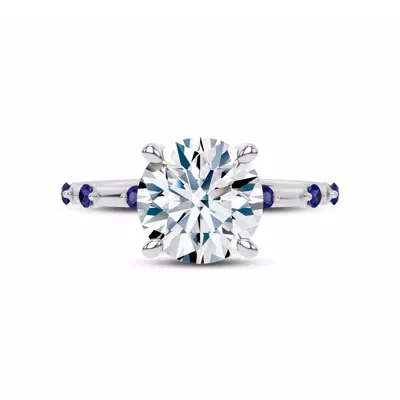 Starlight Spaced Blue Sapphire Engagement Ring