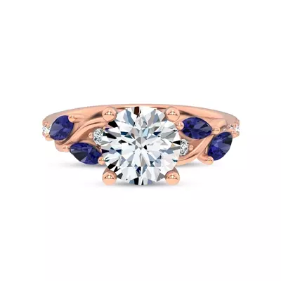 Hayden Curved Vine Sapphire And Diamond Engagement Ring