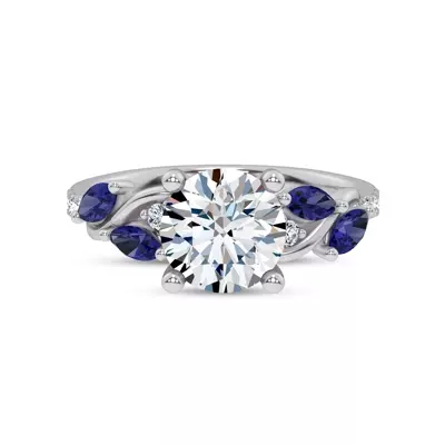 Hayden Curved Vine Sapphire And Diamond Engagement Ring