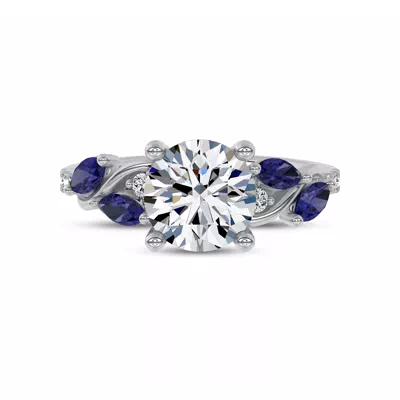 Hayden Curved Vine Sapphire And Diamond Engagement Ring