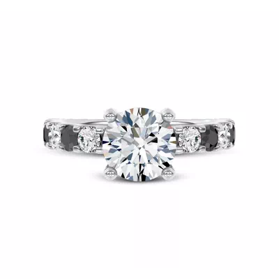 Jules Black & White Lab Engagement Ring (.90 ct. tw.)