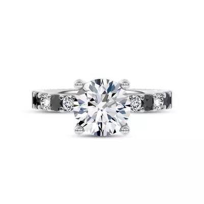 Jules Black & White Lab Engagement Ring (1/2 ct. tw.)