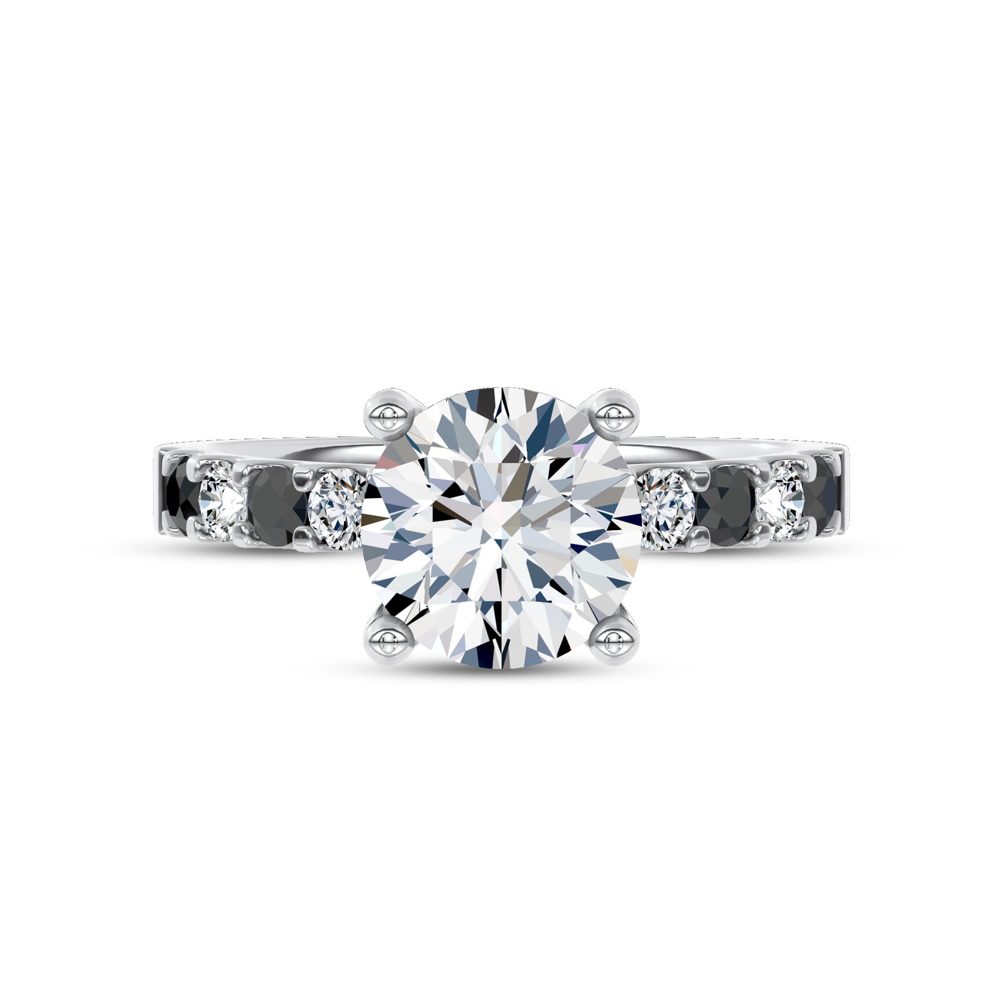 Jules Black & White Lab Engagement Ring (1/2 ct. tw.)