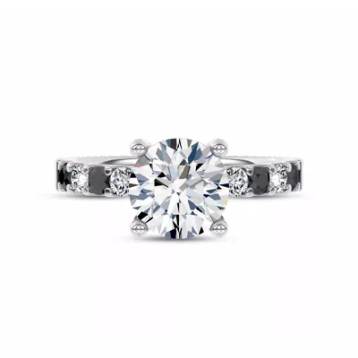 Jules Black & White Lab Engagement Ring (1/2 ct. tw.)