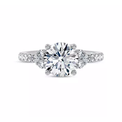 Alexandra Trellis Cluster Pavé Engagement Ring