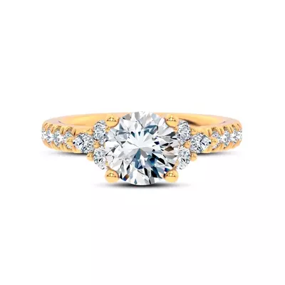 Alexandra Trellis Cluster Pavé Engagement Ring