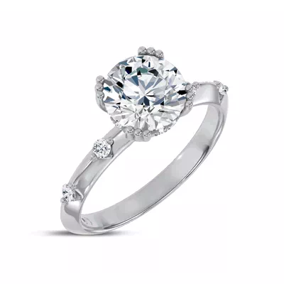 Opera Knife-Edge Lab Engagement Ring by Christian Siriano