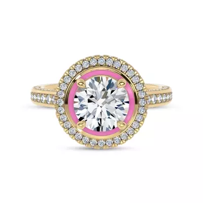 Rosavé Couture Halo Lab Engagement Ring by Christian Siriano