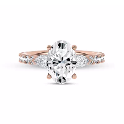 Perelle Pear Pavé Lab Engagement Ring