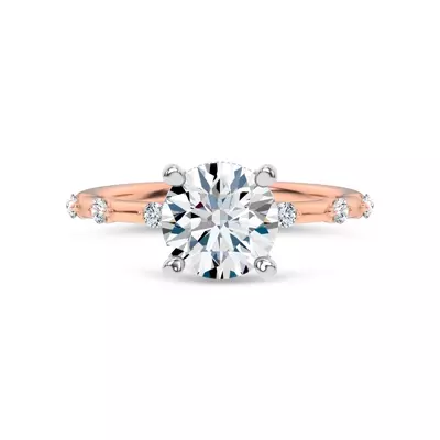 Starlight Spaced Hidden Halo Engagement Ring