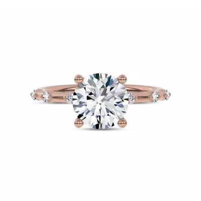 Starlight Spaced Hidden Halo Engagement Ring